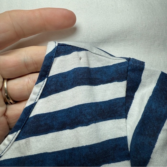 Lilly Pulitzer Dress Blue & White Breeze Stripe Marlowe 3/4 Sleeve Size L Cotton - Picture 3 of 7